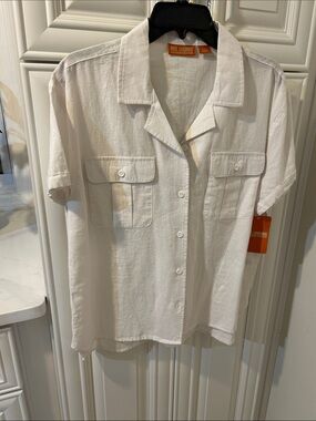 Reel Legends White Short-Sleeve Casual Button-Down Shirt
